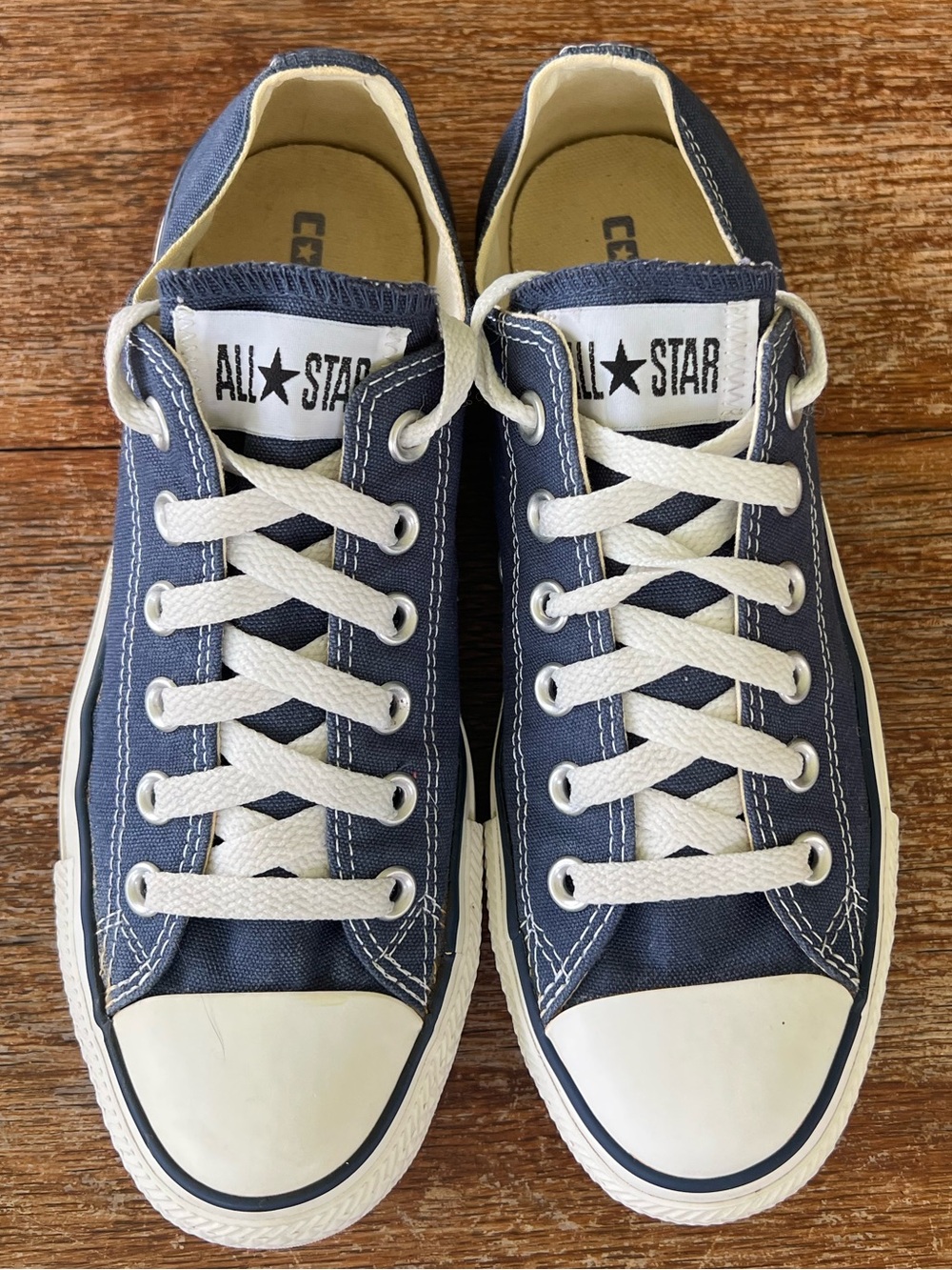 Converse All Star Navy Blue and White Low Top Sneakers